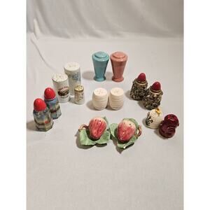 Vintage Salt And Pepper Shaker Lot Of 15 - Fiesta, Destination, Stone, Etc.